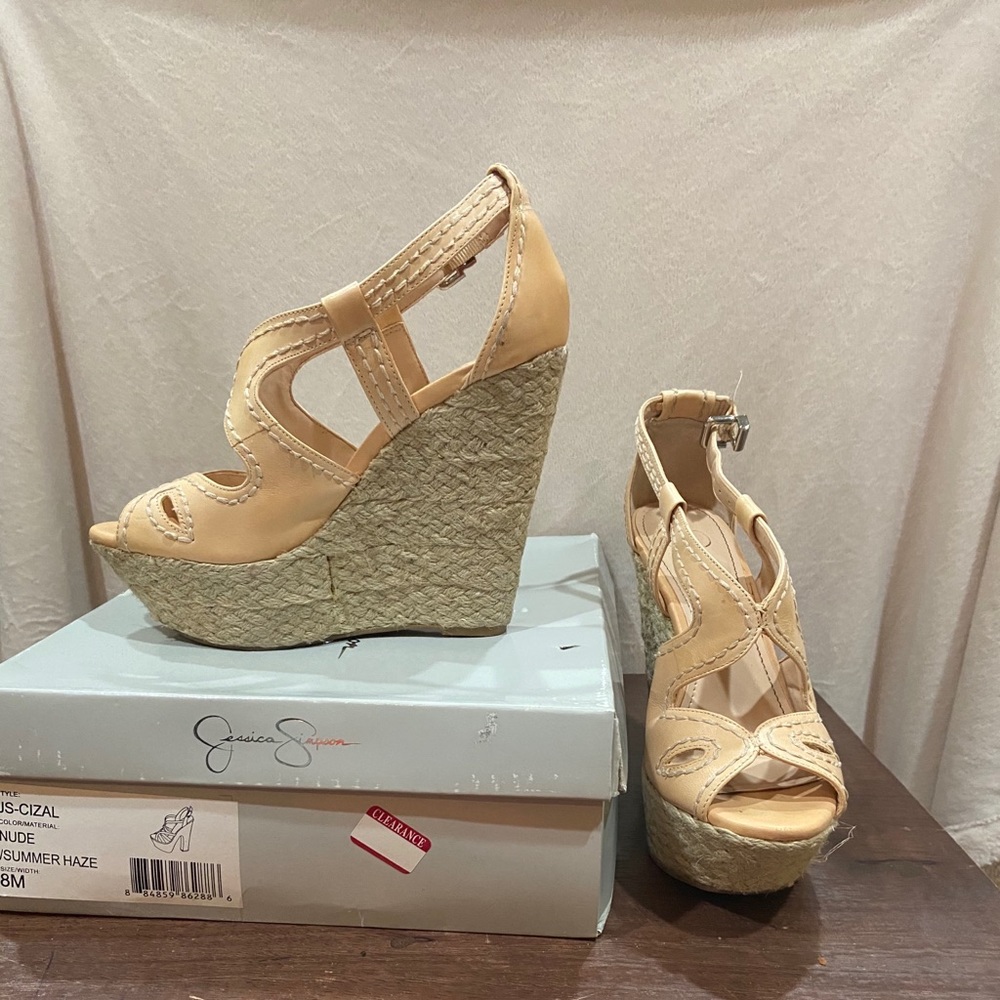 Jessica Simpson Espadrille Wedges SZ 8